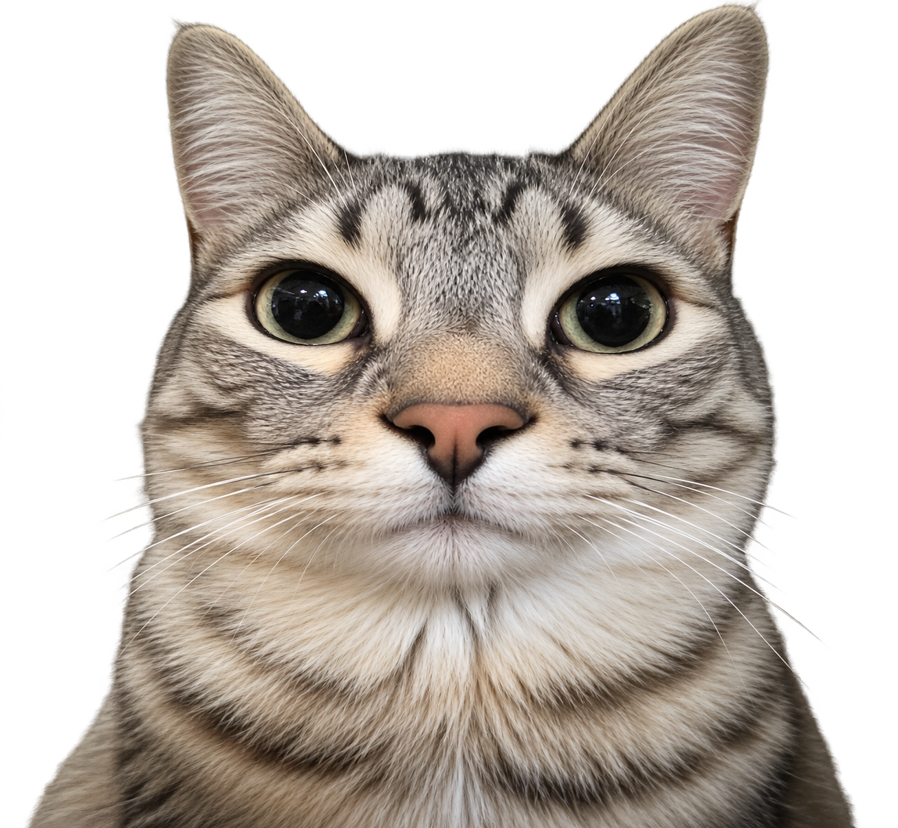 A cat face version of the same interactive sensory map.