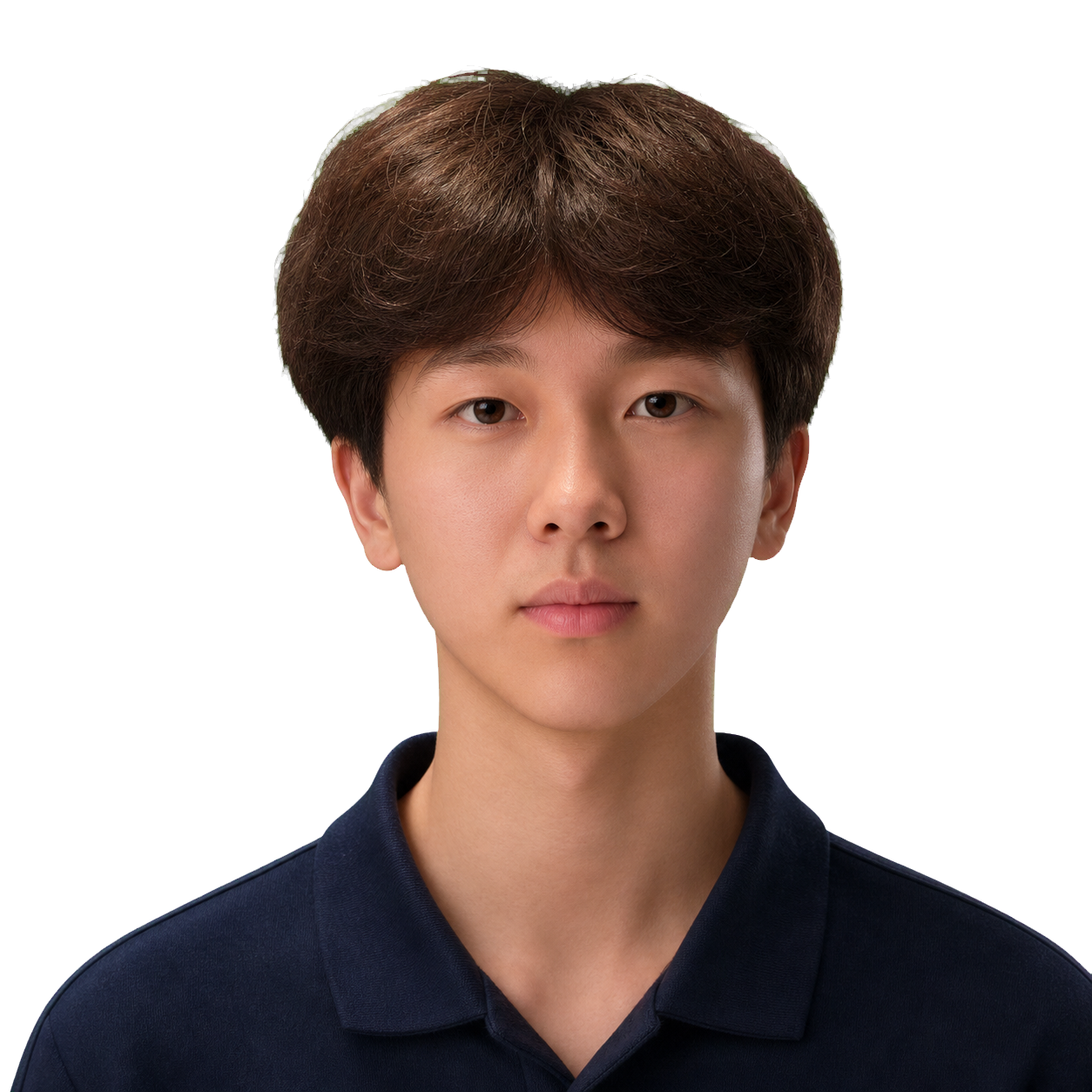 A calm realistic face used as an interactive map of sensory lenses.